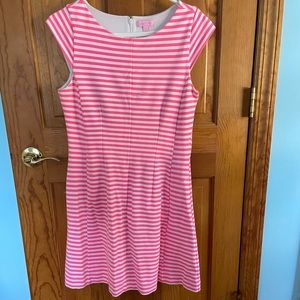 Lilly Pulitzer Briella  Pink and White Striped Dress, Size large.